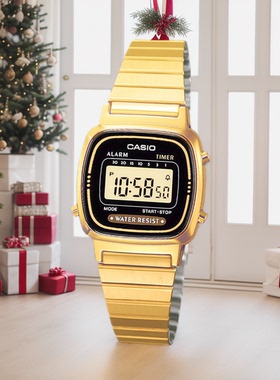 CASIO卡西欧复古小金表 运动复古电子表 女士手表LA670WA-1DF 7DF