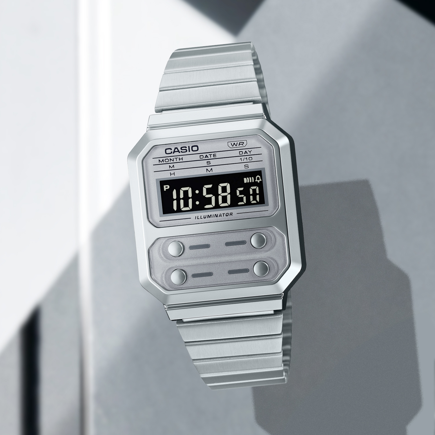 Casio/卡西欧 复古数显百搭时尚简约休闲中性防水电子表A100WE-7B