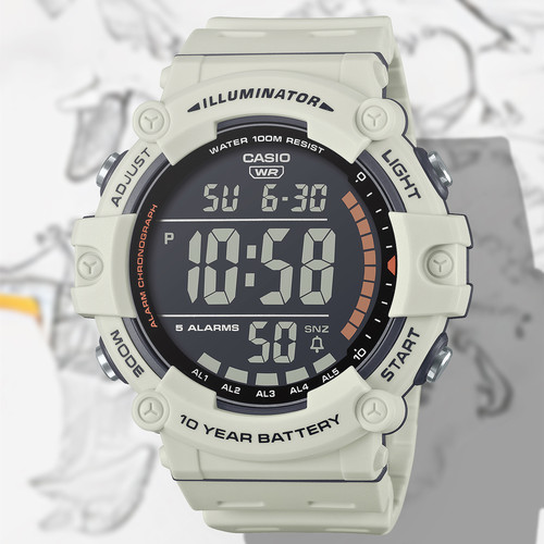 卡西欧复古运动潮流防水电子腕表