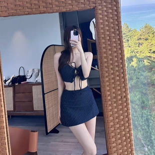 2025新款泳衣女分体比基尼性感绑带纯装风套欲温泉泳装露背度假