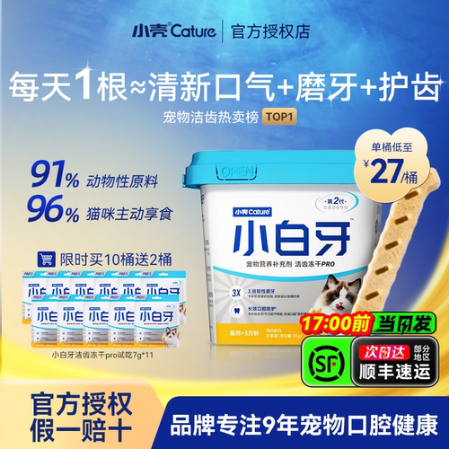 小壳小白牙pro洁齿冻干猫磨牙棒