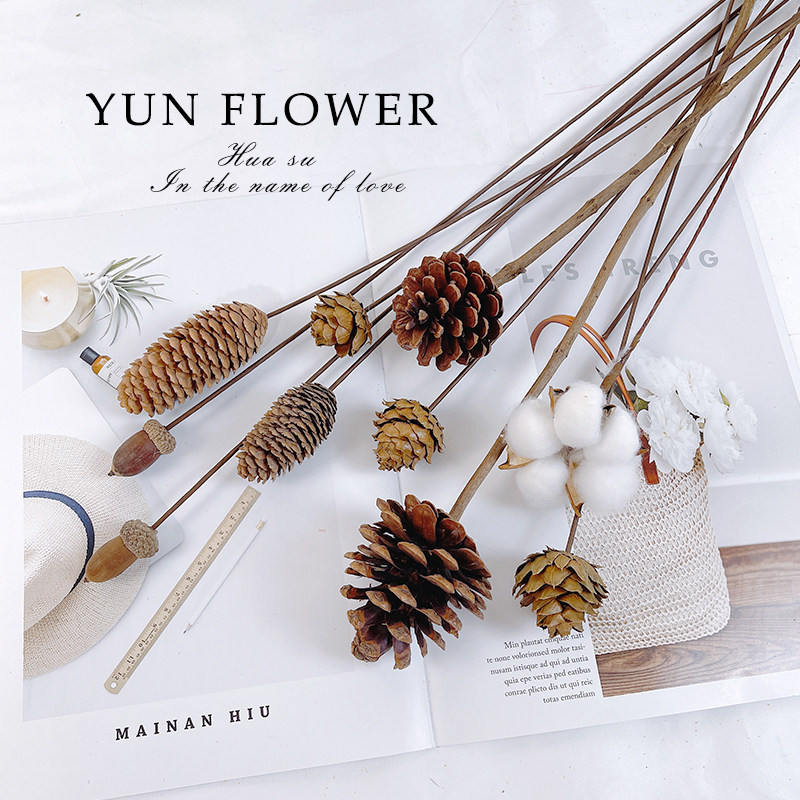 原生态莲蓬干花松果干枝禅意简约家居摆设落地装饰客厅中式插花_虎窝淘