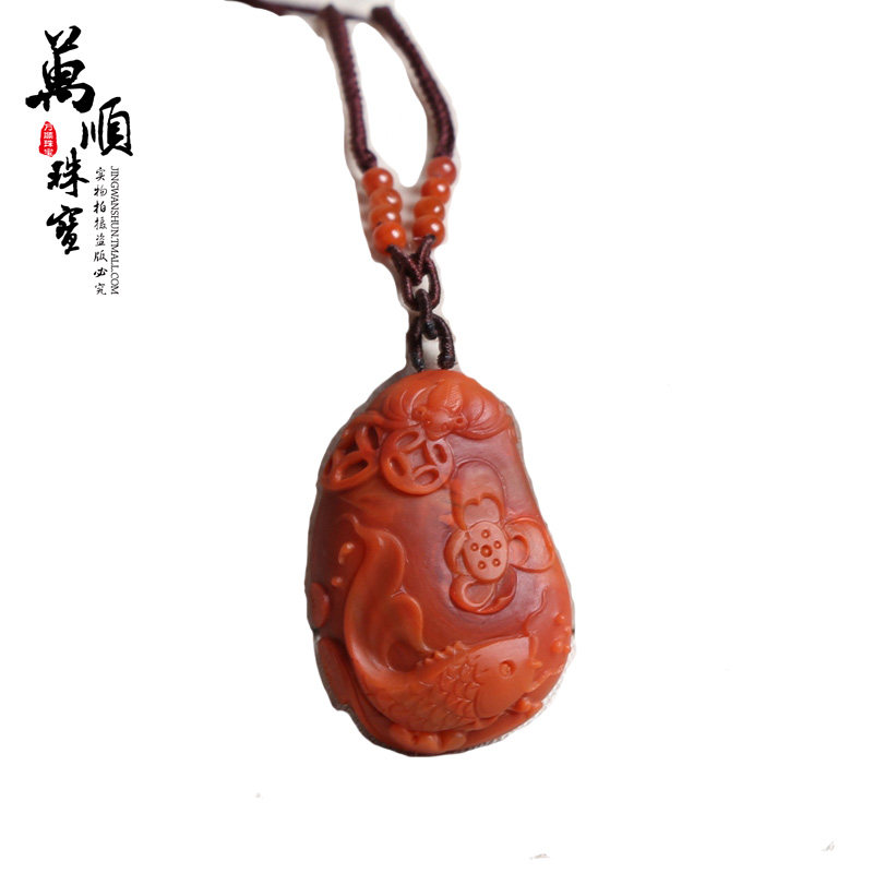 南红玛瑙吊坠连年有余大鹏展翅