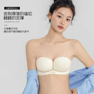 无肩带防滑半杯内衣女小胸聚拢抹裹胸露肩无痕2026新款夏季文胸罩