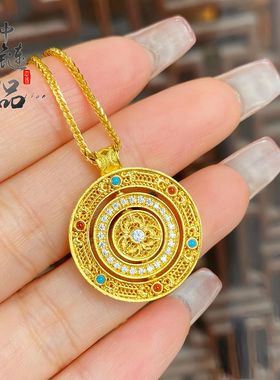 【久不掉色】渡金古法镶钻福气