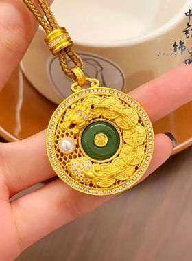 越南沙金不掉色古法镶钻镂空乾隆