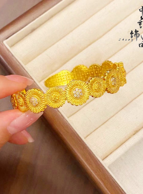 古法镀金不掉色金店同款沙金镶钻