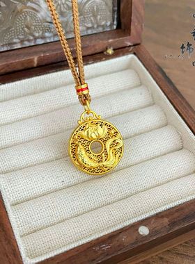 不掉色【金店同款】古法沙金镂空