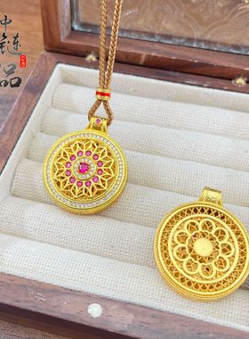 久不掉色金店同款古法沙金玫红钻