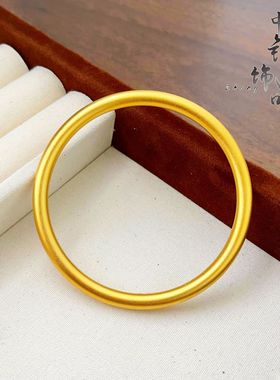 越南沙金精工古法手镯网红素圈单环传承手镯无缝焊接精品莲花