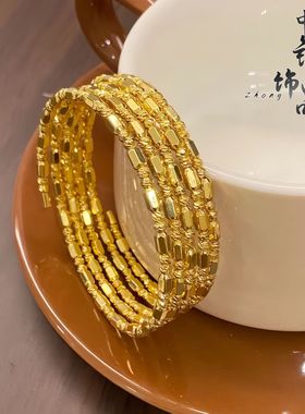 直播同款精品爆闪蹦迪珠多边形五圈手环女 高保色cnc工艺蹦迪