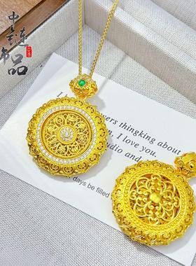 【金店同款】古法沙金镶钻旋转