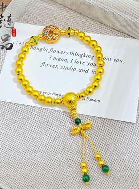 中链手作古法沙金六字真言莲花