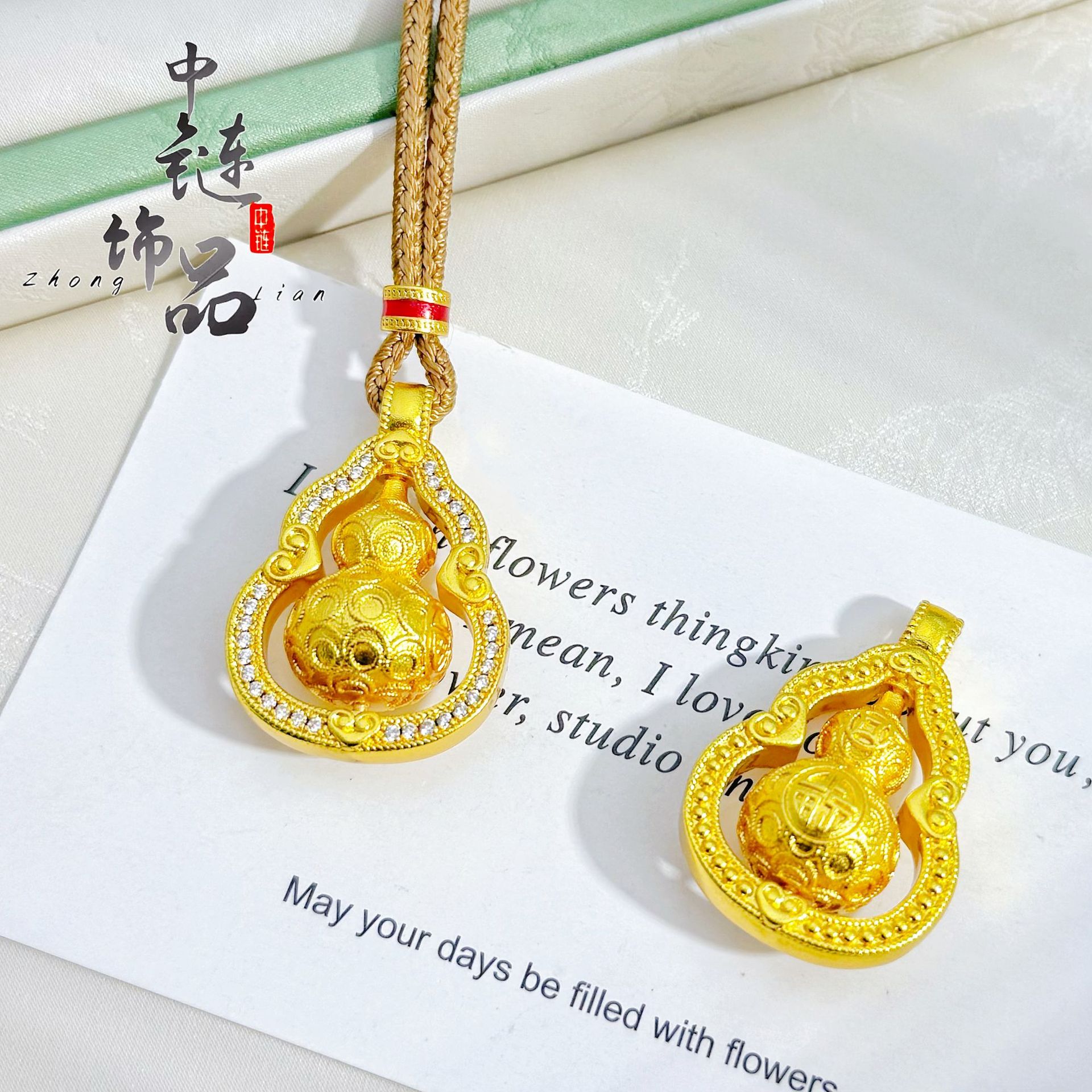 久不掉色金店同款古法沙金镶钻