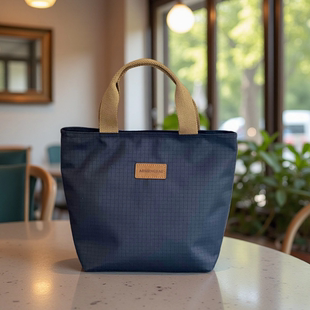 韩系格纹手提饭盒包防水轻便妈咪包撞色上班手拎女包零食杂物袋仔