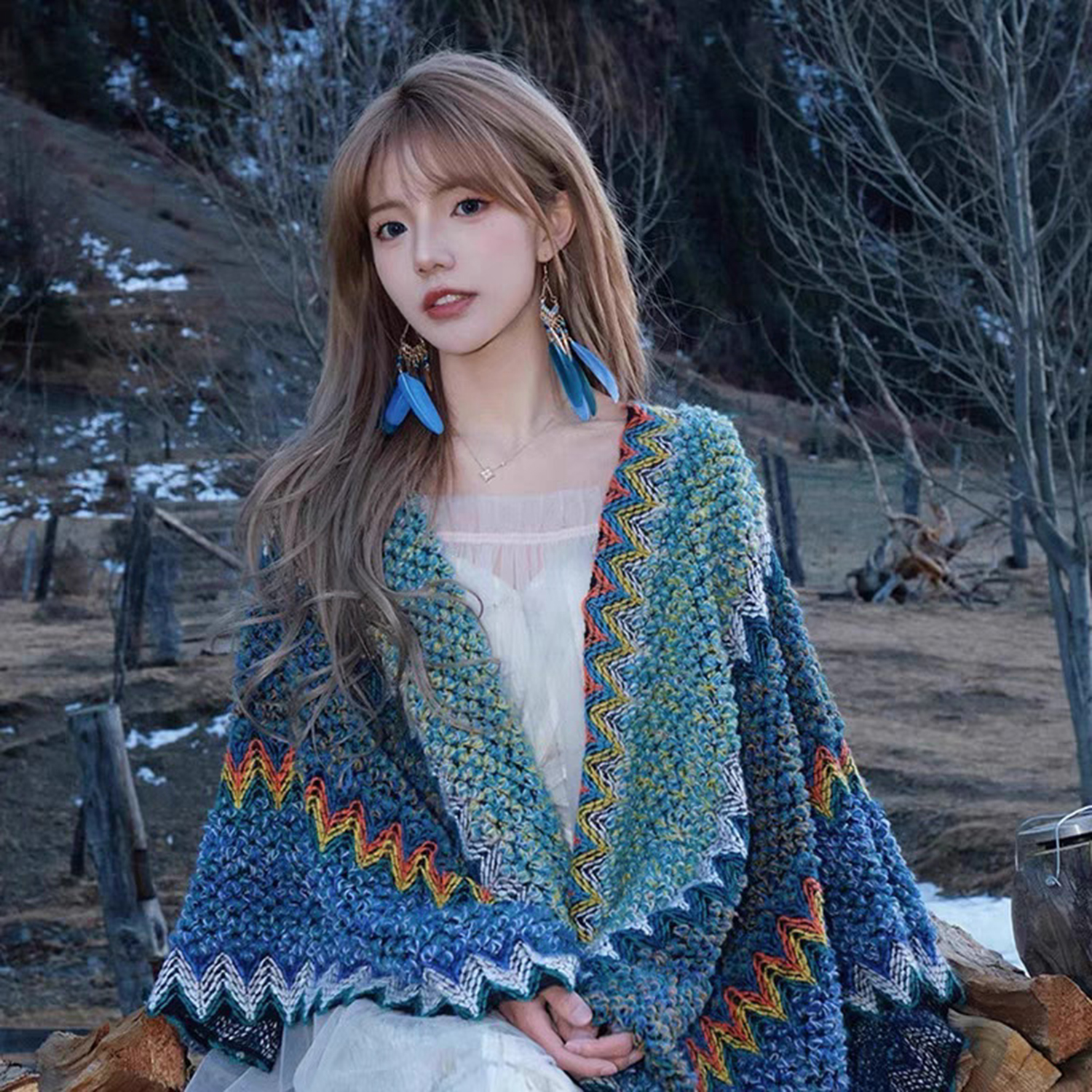 民族风披肩加厚斗篷外搭