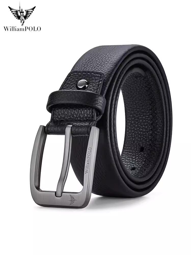 保罗男士皮带真皮针扣商务腰带潮2026新款休闲年轻人牛皮男式裤带