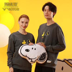 正品 卫衣外套长裤 男女士长袖 VICTOR威克多羽毛球服史努比秋冬季