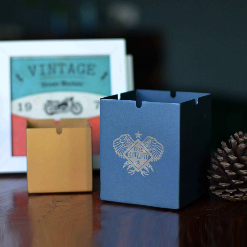 不锈钢方形烟灰缸创意个性烟盅酒店餐厅酒吧网咖大号烟灰缸 特大