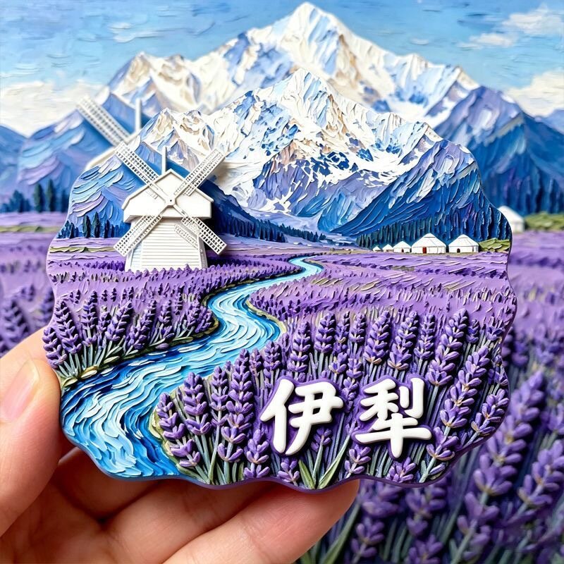 伊犁树脂浮雕磁吸冰箱贴新疆文创旅游纪念品小礼品伴手礼厂家