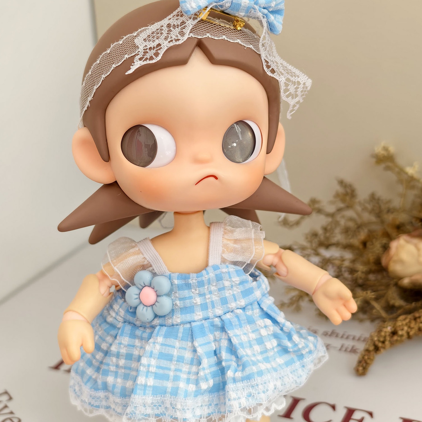 zsiga嘎子姐向往之处娃衣bjd1/8分着替换装格子菊花蓬蓬裙新