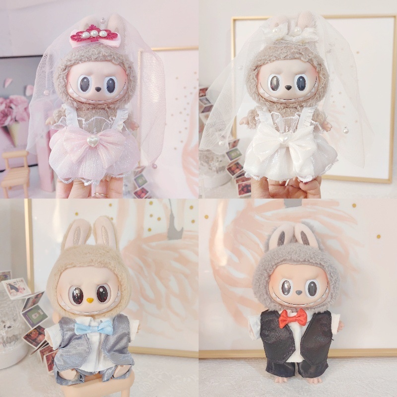 新款钥匙扣拉布布挂件娃衣套装西装婚纱礼服一代二代通用