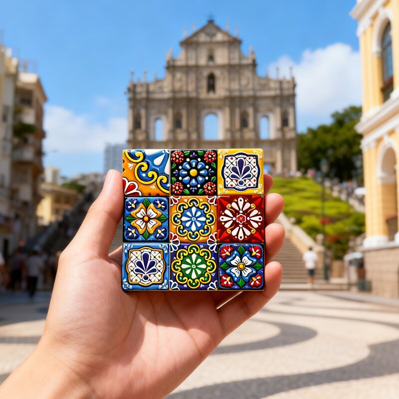 大三巴树脂浮雕磁吸冰箱贴澳门旅游文创纪念品小礼品伴手礼装饰