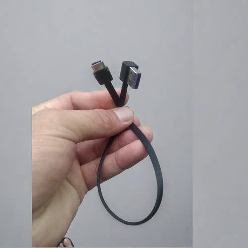 TYPE-C口90度弯头USB面条软排线300mm充电宝数据线