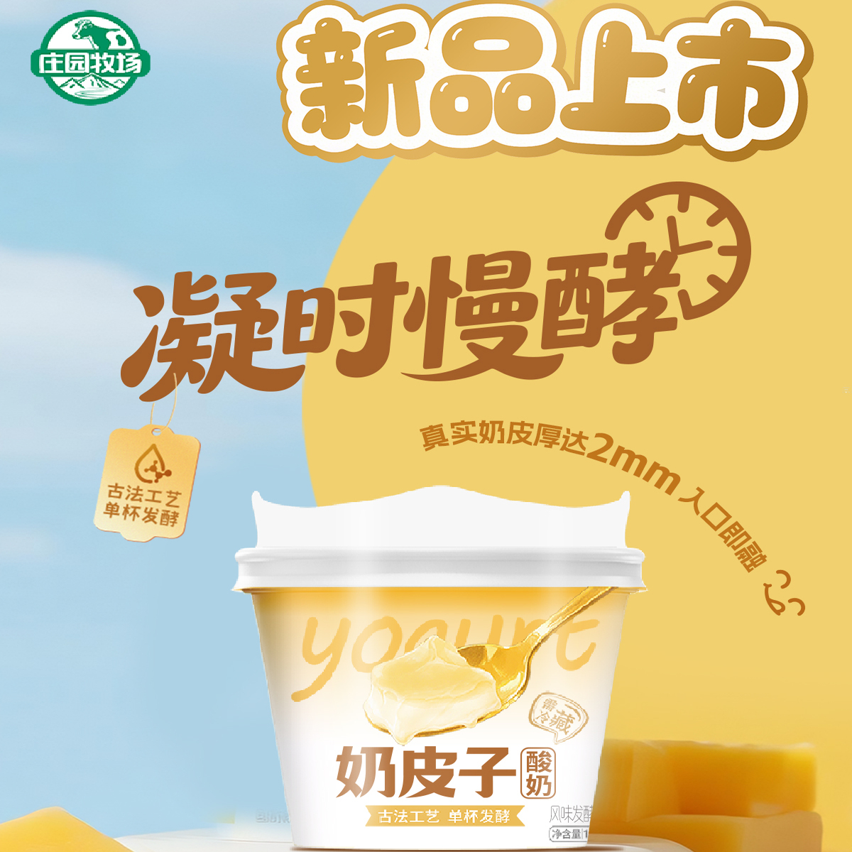 庄园牧场古法工艺奶皮子酸奶135g