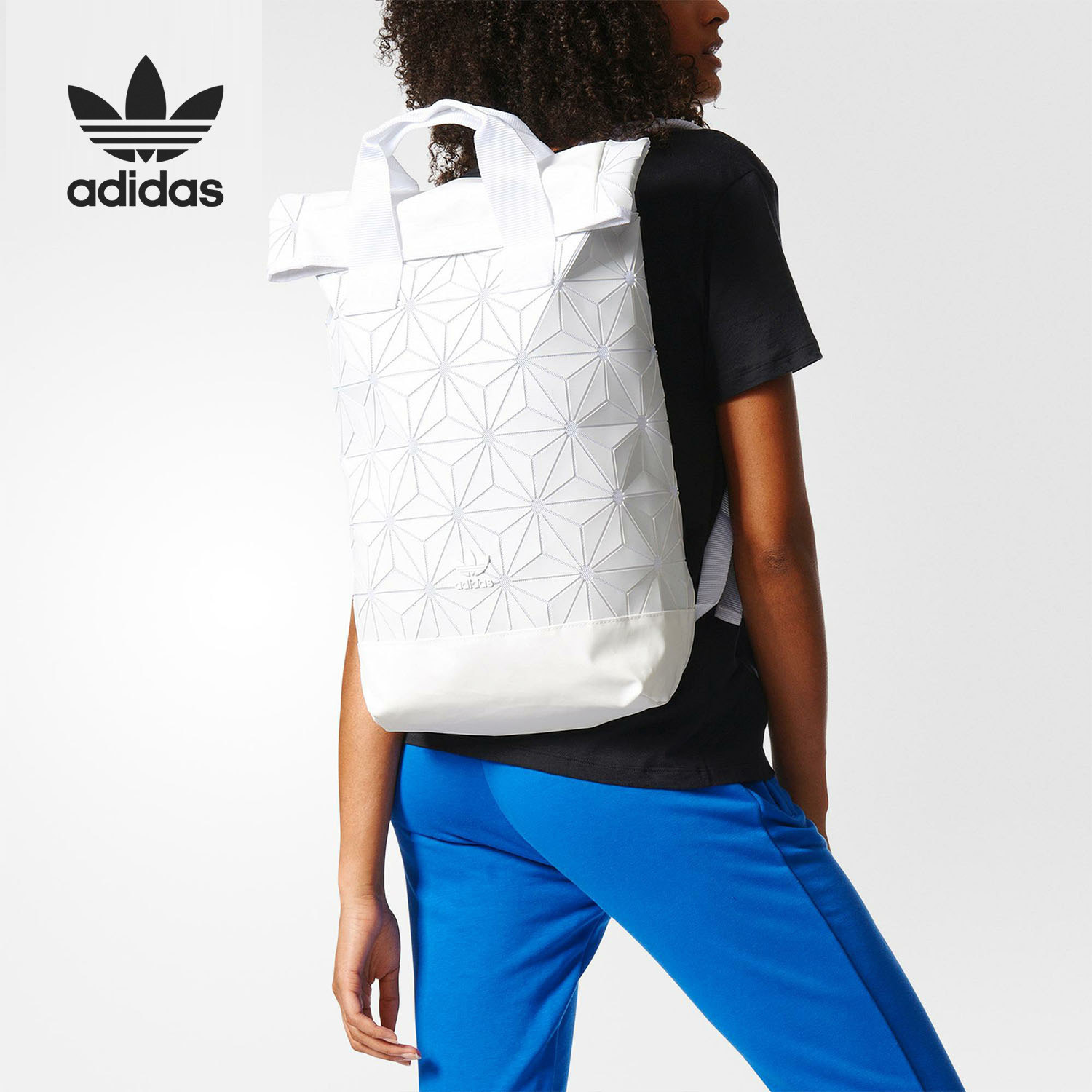 adidas/阿迪达斯正品三叶草三宅一生3d几何菱形包双肩背包 bj9562