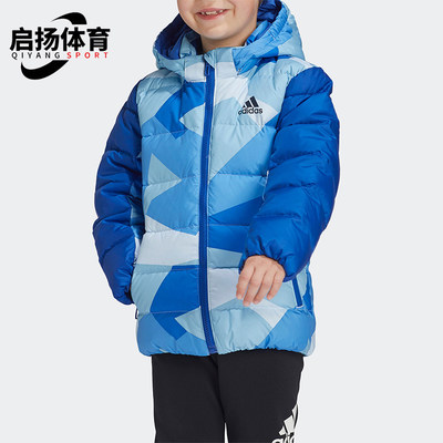 Adidas/阿迪达斯正品冬季新款小童连帽印花时尚羽绒服GG3637