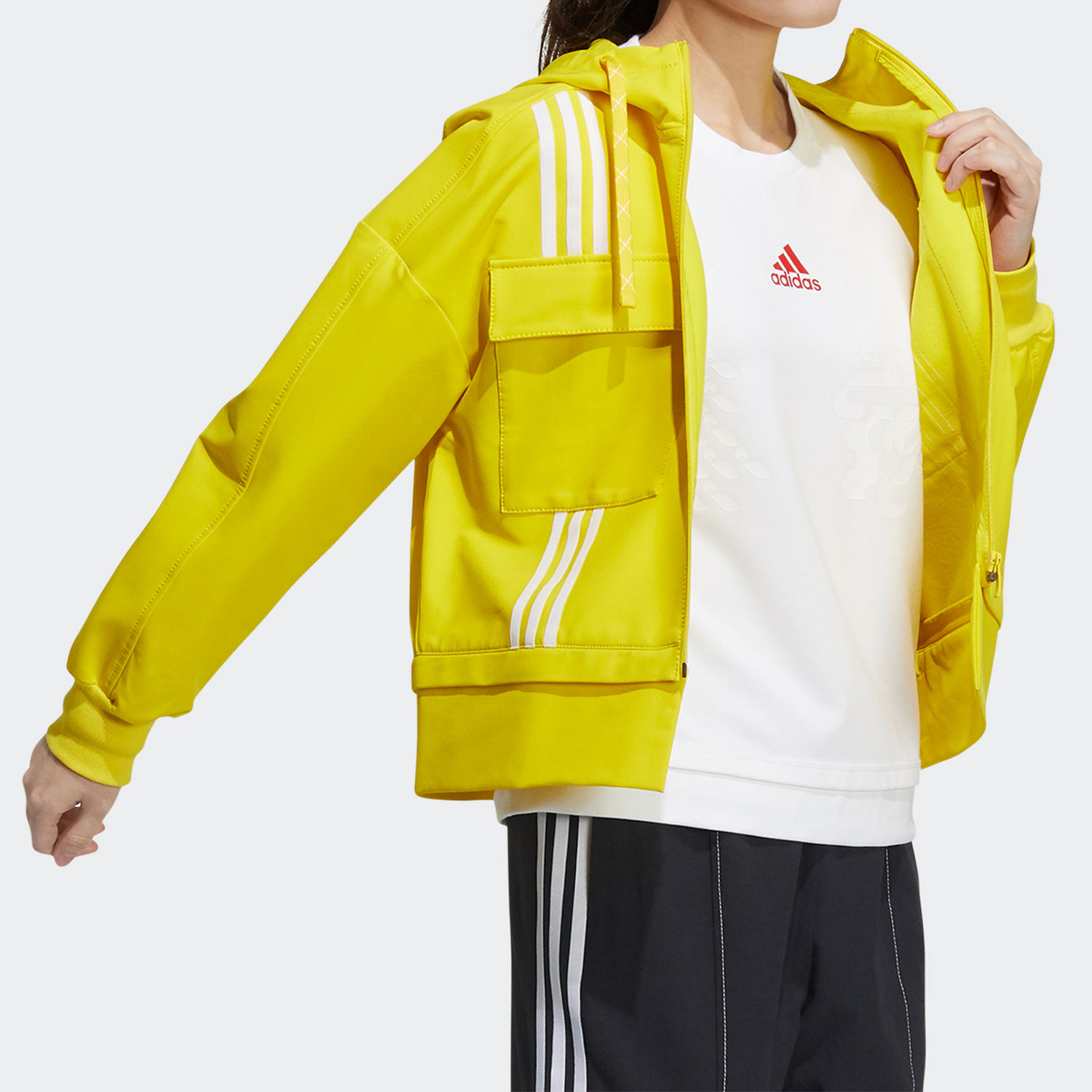 阿迪达斯女子运动服连帽上衣工装