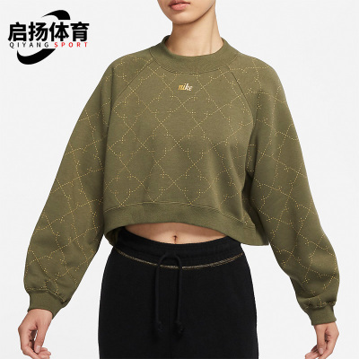 耐年女子运动卫衣短款圆领