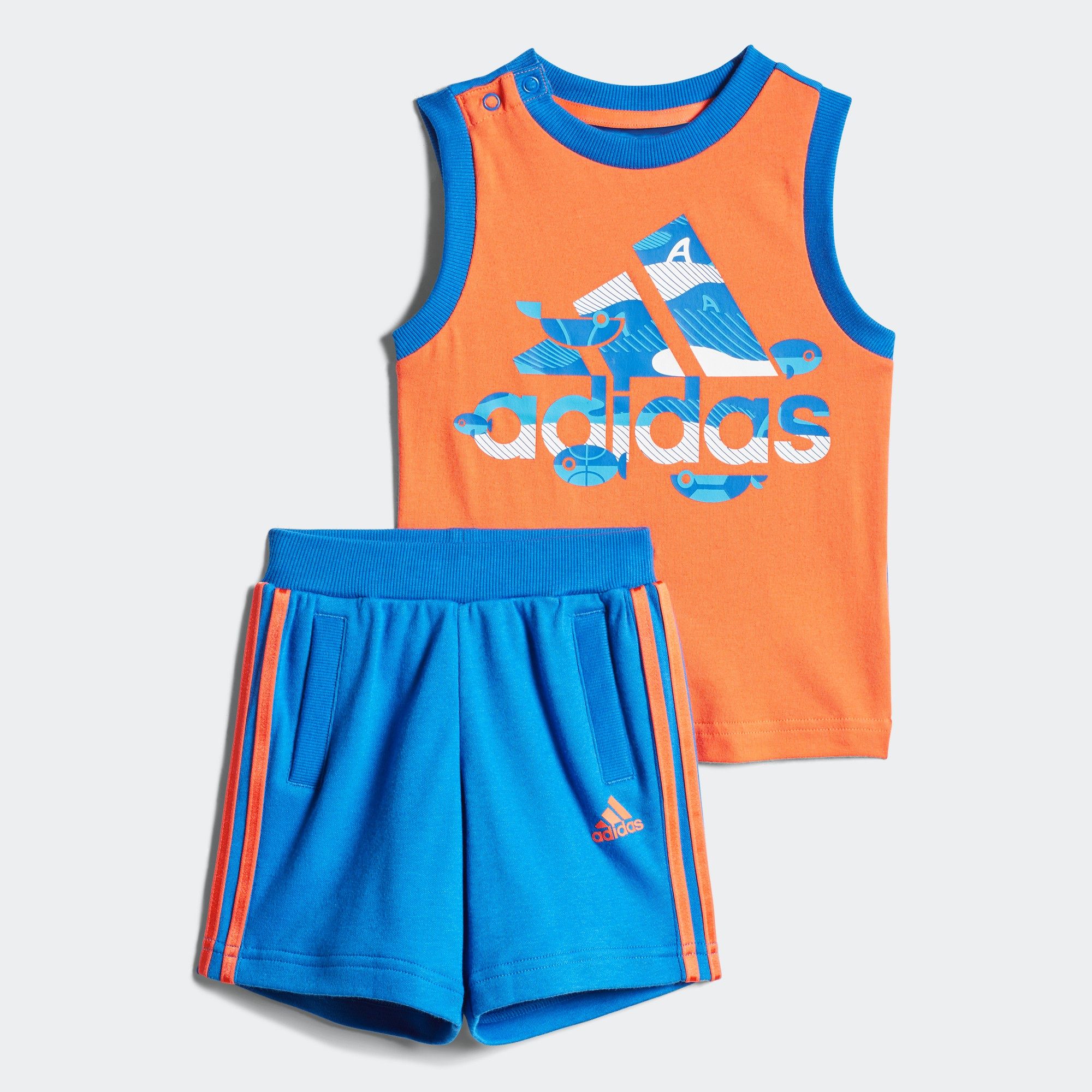 Adidas/阿迪达斯正品夏季新款小男婴童休闲短袖T恤短裤套DZ2409,童装/婴儿装/亲子装,套装,淘宝优惠券,粉丝福利购,淘宝优惠卷