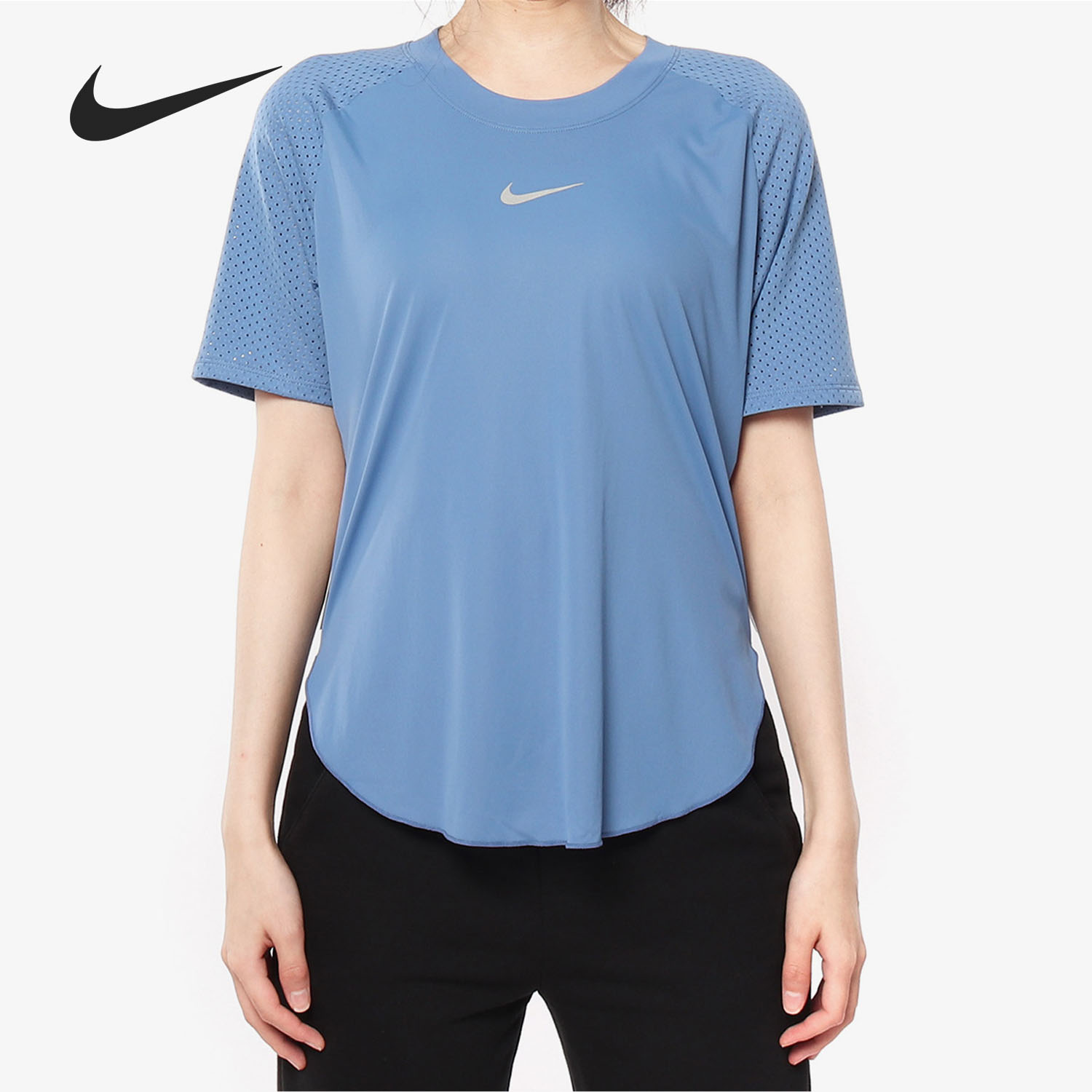Nike/耐克正品NIKE CITY SLEEK 女子短袖跑步上衣瑜伽AQ5168-010图片