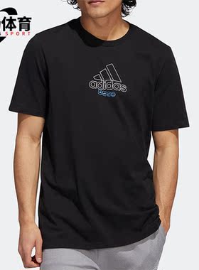 Adidas/阿迪达斯正品 M GFX 夏季简约短袖透气男子运动T恤 IB9424