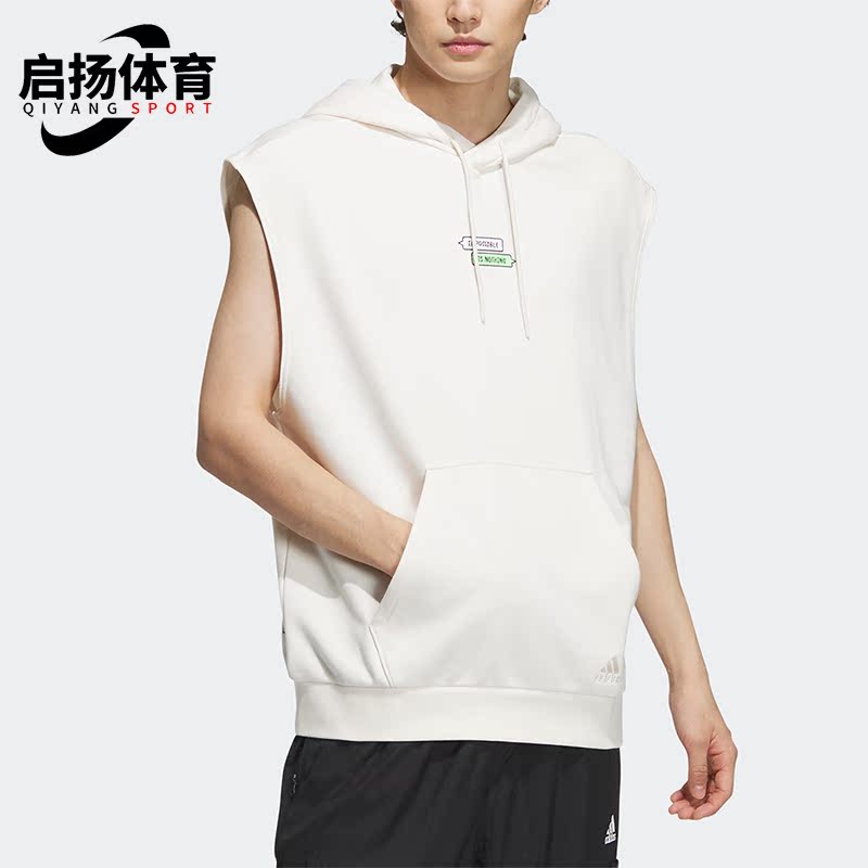 阿迪达斯正品男子无袖套头衫