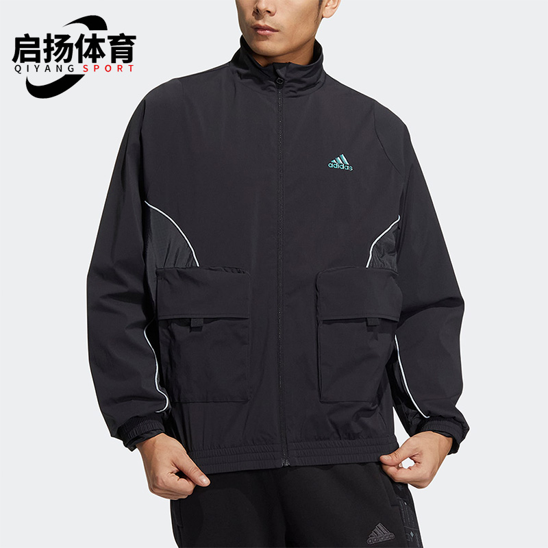 Adidas/阿迪达斯正品秋季男简约健身运动透气跑步外套 HM5144-封面