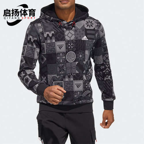 阿迪达斯男子运动连帽套头卫衣