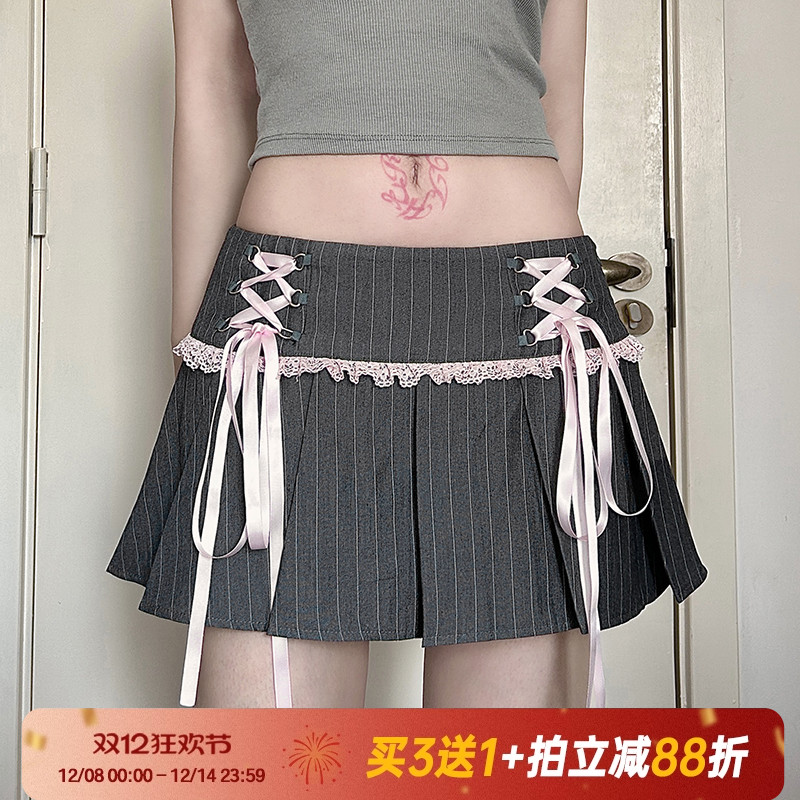 【法式小众】甜辣妹蕾丝百褶裙