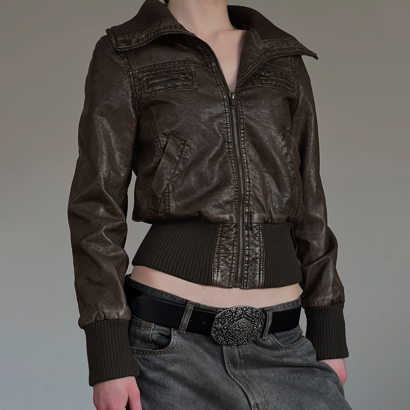 【美式复古】辣妹机车风皮衣