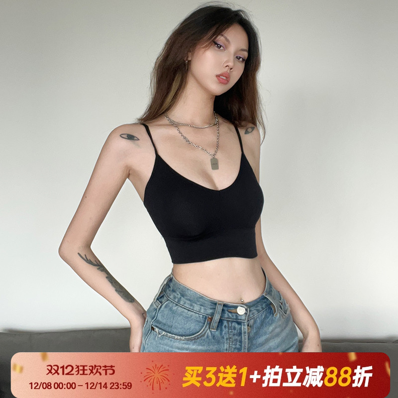 性感露背交叉基础款打底吊带