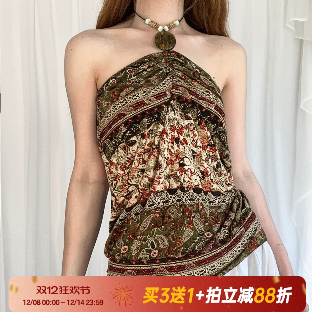 【波西米亚】复古民族风印花吊带