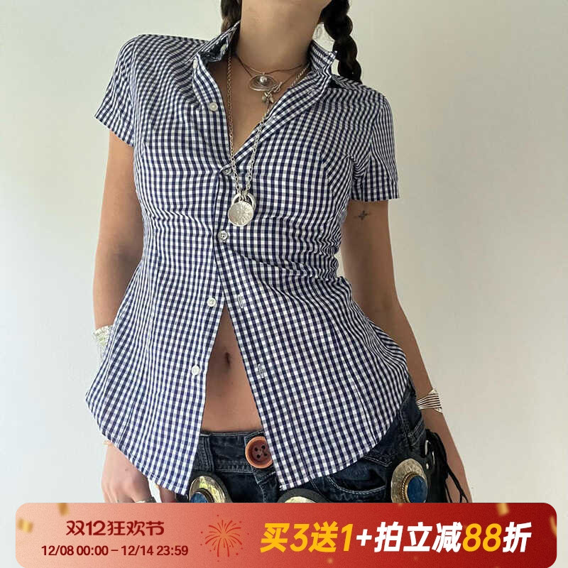 上衣短袖小众别致美式复古