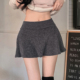 Amyway 复古简约 纯色百搭针织荷叶边半身裙女A字显瘦遮胯短裙