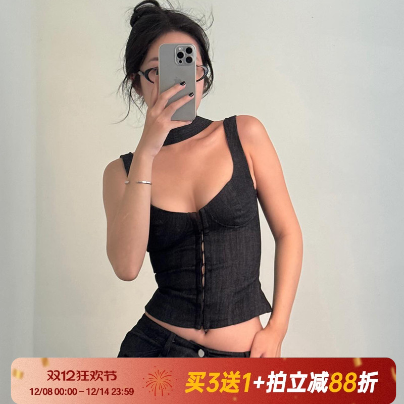 背心低领围脖欧美内搭上衣