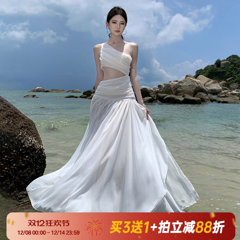 【海岛日记】纯欲风复古长裙