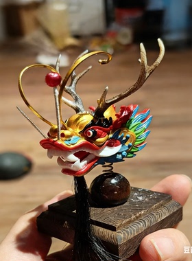 车载树脂龙头摆件公仔吉祥手办龙舟模型传统工艺制作古典纪念品