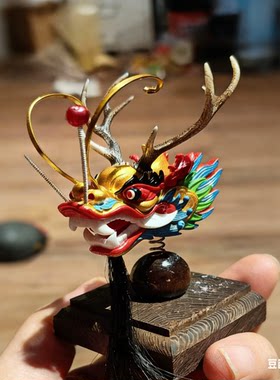 车载树脂龙头摆件公仔吉祥手办龙舟模型传统工艺制作古典纪念品