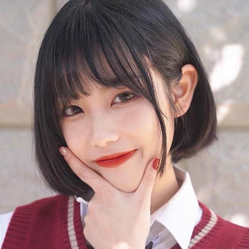 假发女短发自然少女网红空气齐刘海bobo头学生逼真短